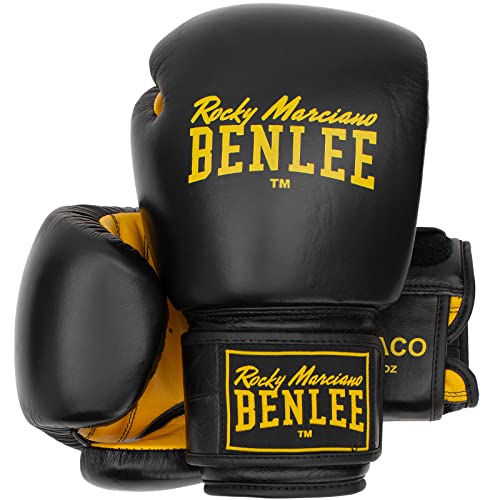 BENLEE Boxhandschuhe aus Leder Draco Black/Yellow 18 oz von BENLEE Rocky Marciano