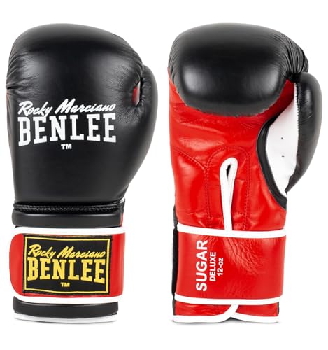 BENLEE Boxhandschuhe aus Leder Sugar Deluxe Black/Red 16 oz BENLEE Boxhandschuhe aus Leder Sugar Deluxe Black/Red 16 oz von BENLEE Rocky Marciano