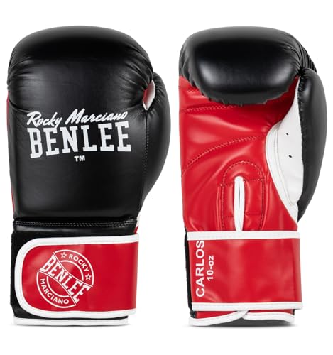 Benlee Boxhandschuhe aus Kunstleder Carlos Black/Red/White 10 oz von BENLEE Rocky Marciano