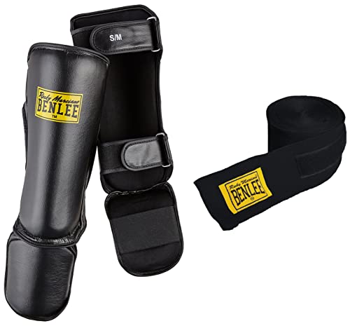 BENLEE Rocky Marciano Guardian Schienbeinschoner, Black, L/XL & BENLEE Unisex-Adult Rocky Marciano Boxbandagen, Schwarz, 3m BENLEE Rocky Marciano Guardian Schienbeinschoner, Black, L/XL & BENLEE Unisex-Adult Rocky Marciano Boxbandagen, Schwarz, 3m von BENLEE Rocky Marciano
