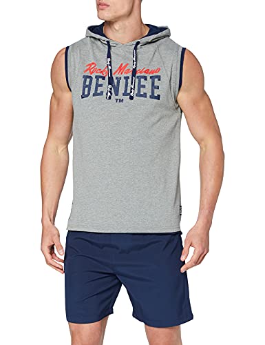 BENLEE Herren ärmelloses T-Shirt mit Kapuze normale Passform EPPERSON XXL, Marl Grey von BENLEE Rocky Marciano