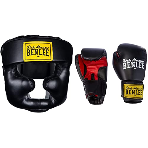 BENLEE Rocky Marciano Kopfschützer Full Protection, Schwarz, L/XL & Boxhandschuhe Pu Training Gloves Rodney, Schwarz/Rot, 14 BENLEE Rocky Marciano Kopfschützer Full Protection, Schwarz, L/XL & Boxhandschuhe Pu Training Gloves Rodney, Schwarz/Rot, 14 von BENLEE Rocky Marciano