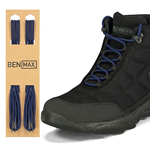 BENMAX SPORTS 2 Paar Schnürsenkel Runde – Schuhbänder 4 mm Runde Reißfeste Schnursenkel für Stiefel, Sportschuhe, Arbeitsschuhe (Blau, 180 cm) von BENMAX SPORTS