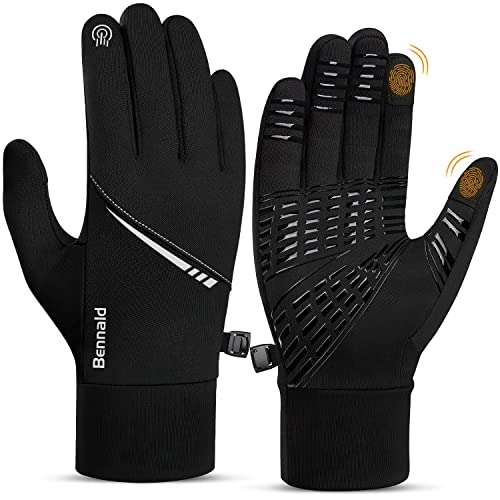 BENNALD Handschuhe Fahrradhandschuhe Winter Touchscreen Handschuhe, Warme Skihandschuhe Wasserdicht Winddichte Laufhandschuhe für Fahrrad Sport Arbeit Wandern Reiten Bergsteigen M von BENNALD