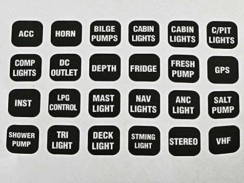 BEP Marine Other BEP Label Set for Contour 1000 Series Switch Panels-Text DBE-178, Multicolor, One Size von BEP Marine