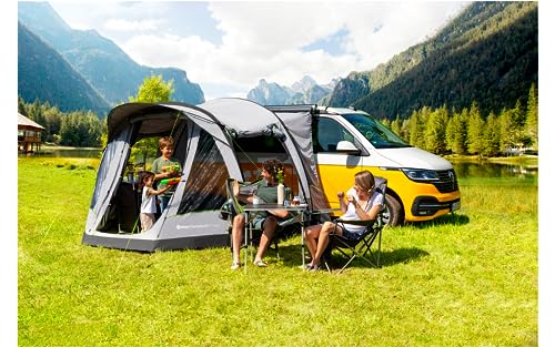 BERGER Busvorzelt Touring Air 4-Season - aufblasbar freistehend Outdoor Zelt Luftzelt - Autozelt Vorzelt Camping Zelt für Bus, Van, Auto - Schnellaufbau Zelt Auto inkl. Luftpumpe von BERGER