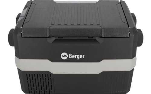 BERGER Tragbare Kompressor Kühlbox DMC 45 | Elektrische Kühlbox ideal für Camping mit Elektronischer Anzeige | Leistungsstarke Kühlung 45 Liter, 12/24 V | Perfekt für Reisen & bei jedem Wetter von BERGER