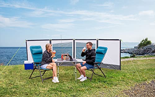 BERGER Camping Windschutz 130 x 460 cm | Sichtschutz Garten - Strand Windschutz mit Sichtfenster, Outdoor |Sichtschutz kann als Zeltplane für Picknick, Grill verwendet Werden von BERGER