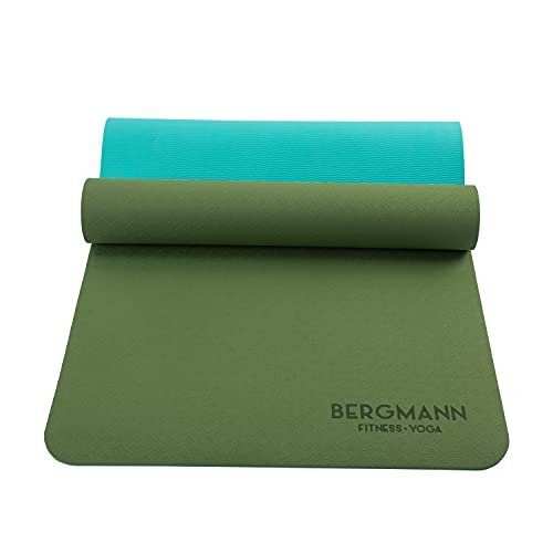 BERGMANN Yogamatte mit Tragegurt, TPE Fitnessmatte rutschfeste Gymnastikmatte, umweltfreundliche Übungsmatte, Sportmatte für Yoga, Pilates Heimtraining, 183 x 61 x 0.6cm von BERGMANN