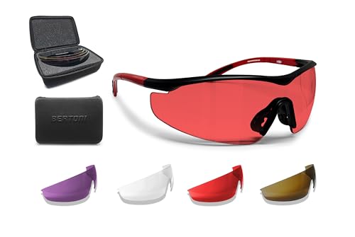 BERTONI Schießbrille Sehstärke mit Optikadapter mit Wechselgläser x4 SH898 SOS Ballistische Schutzbrille Sportbrille Optisch Für Herren und Damen BERTONI Schießbrille Sehstärke mit Optikadapter mit Wechselgläser x4 SH898 SOS Ballistische Schutzbrille Sportbrille Optisch Für Herren und Damen von BERTONI