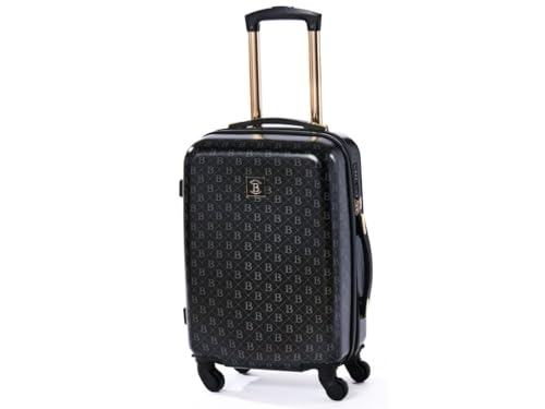 BERTOO Torino Reisekoffer mit Rollen - 36 Liter M Koffer Erweiterbar - Koffer mit Abnehmbaren Rollen - ABS-Hartschalenkoffer & Teleskopgriff - Koffer mit TSA Schloss - 55x37x22 cm, Schwarz von BERTOO