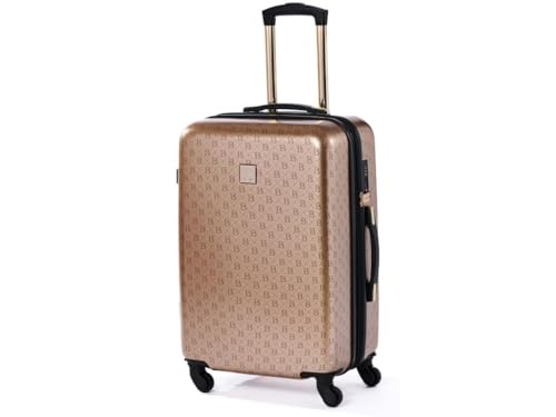 BERTOO Torino Reisekoffer mit Rollen - 60 Liter Koffer Erweiterbar - Koffer L Größe mit Abnehmbaren Rollen - ABS Hartschalenkoffer mit Teleskopgriff - Koffer mit TSA Schloss - 65x45x29,5 cm – Gold von BERTOO