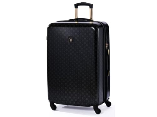 BERTOO Torino Reisekoffer mit Rollen - 99 Liter XXL Koffer Erweiterbar - Koffer mit Abnehmbaren Rollen - ABS-Hartschalenkoffer XXL & Teleskopgriff - Koffer mit TSA Schloss - 75x49x29 cm, Schwarz von BERTOO