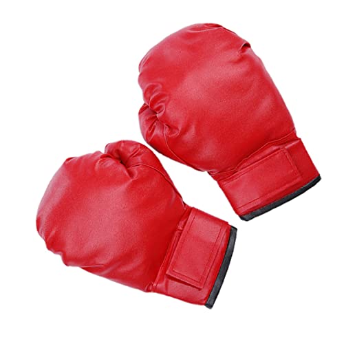 BESPORTBLE 1 Paar Boxhandschuhe Vernetzt Finger Reithandschuhe Greifer Griffverstärker Handgelenkbandagen Boxen Boxbandagen Trainer Warme Handschuhe Damen Fahrradhandschuhe Unterarm Pu Rot von BESPORTBLE