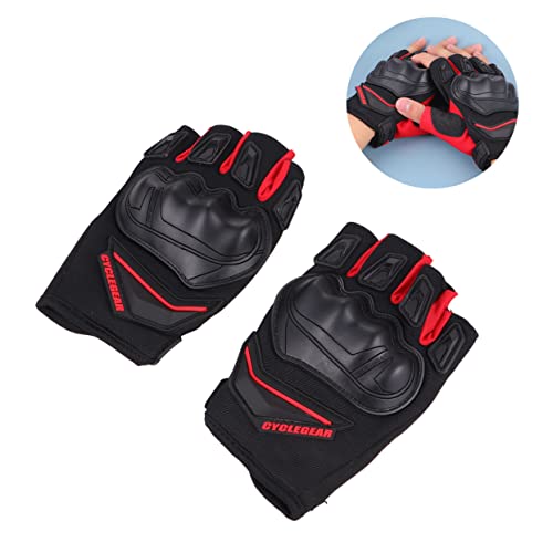 BESPORTBLE 1 Paar Halbfingerhandschuhe Zum Reiten Halbe Finger Kurze Handschuhe Atmungsaktive Handschuhe Rot von BESPORTBLE