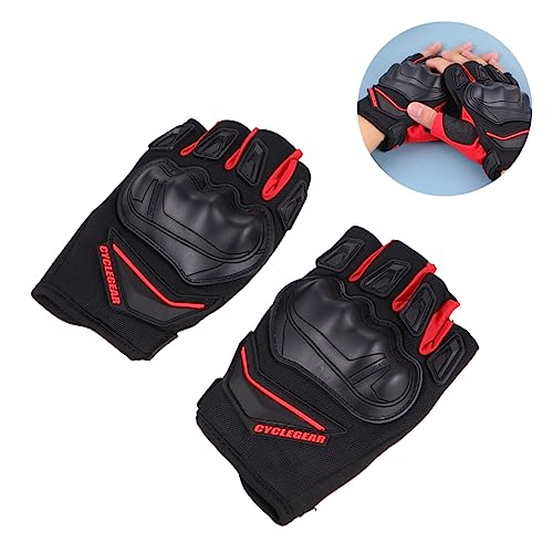 BESPORTBLE 1 Paar Halbfingerhandschuhe zum Reiten halbfinger Handschuhe Jogging Handschuhe jogginghandschuh Leichte Handschuhe atmungsaktive Handschuhe halbe Finger Kurze Handschuhe rot von BESPORTBLE