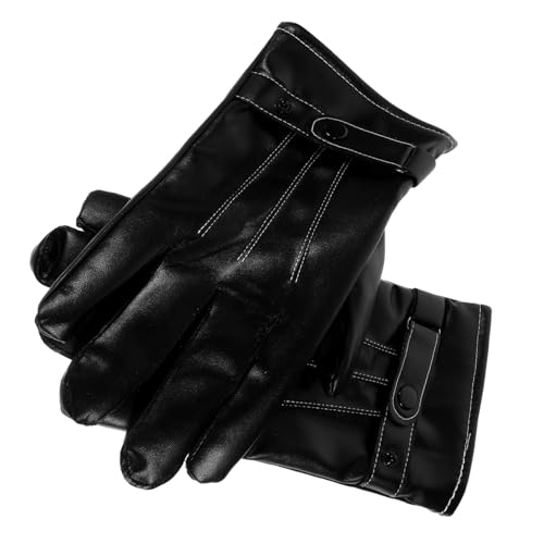 BESPORTBLE 1 Paar Handschuhe Befreien Sporthandschuh Reithandschuhe Wiederverwendbare Fahrradhandschuhe Winddichte Fahrradhandschuhe Verschleißfeste Angelhandschuhe Fitnesshandschuhe Black Pu von BESPORTBLE