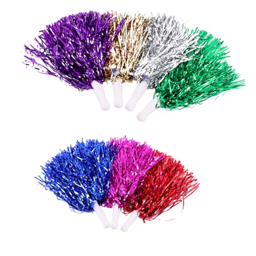 BESPORTBLE 1 Satz Cheerleader Halten Blumen Megafon Rot Und Gold Cheerleader Pompons Cheerleading Pompons Pompons Cheerleading Griff Jubel Requisiten Ball Bälle Bunter Ball 14 Stück von BESPORTBLE