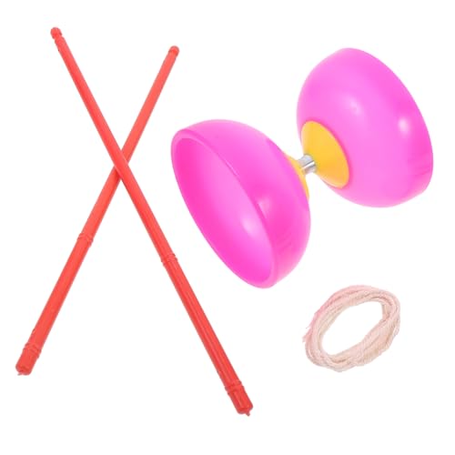 BESPORTBLE 1 Satz Diabolo-fitnessgeräte Kinderspielzeug Chinesisches -diabolo-Spielzeug Akrobatik-jonglage-Show-Requisite Outdoor-Spielzeug Doppelend-diabolo-Spielzeug TPU Rosy von BESPORTBLE