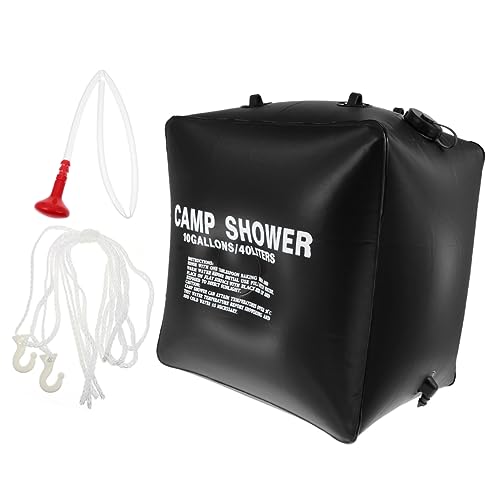 BESPORTBLE 1 Satz Duschtasche Zelt Auf Lagerdusche Im Freien Campingdusche Panel Campingtoilette Beutel Tragbar Zelttasche Wasser Toilettenzelt Bank Solar- Duschcamping Schwimmbad Black PVC von BESPORTBLE