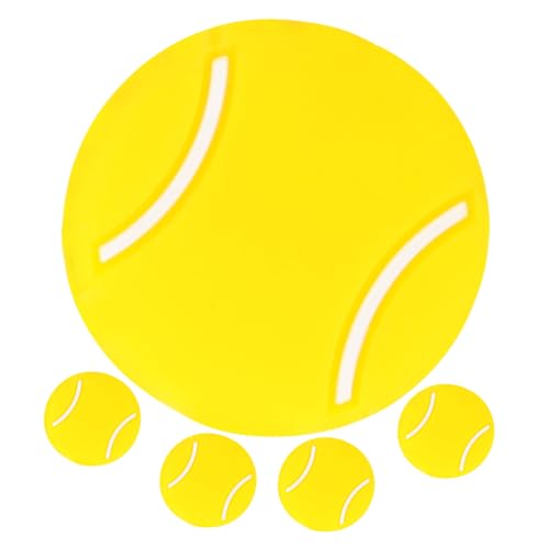 BESPORTBLE 1 Satz Flacher Tennis-Spot-schläger-stoßdämpfer Tenniszubehör Tennisaufkleber Squashschläger Tennismaschine Stoßdämpfer Tennisschläger Tennisvibrationsdämpfer Kieselgel Yellow 5st von BESPORTBLE