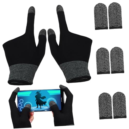 BESPORTBLE 1 Satz Handschuh- Gamer Handschuhe Gaming Fingerhülsen Gaming-Fingerschutz Gaming-Fingerhülle Gaming-Handschuhe für schwitzige Hände Fingerärmel Graphen Black von BESPORTBLE