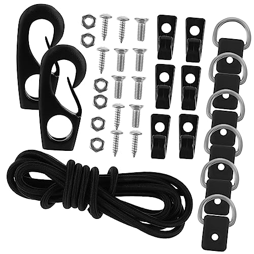 BESPORTBLE 1 Satz Kajak-Bungee-Seil-Set bootsleine bootsseil Dock-Tether-Kit Hakenbootseil Seil zum Binden von Booten Liegeplatzversorgung Befestigungsschnallen für Kajakpaddel ，， Black von BESPORTBLE