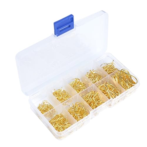 BESPORTBLE 1 Schachtel Angelwerkzeuge Angelausrüstung Netz Angel-Kits Angelhaken Angelköder Angler ausrüstung für freundinen Fishing Accessories fischerzubehör Angelzubehör Golden von BESPORTBLE