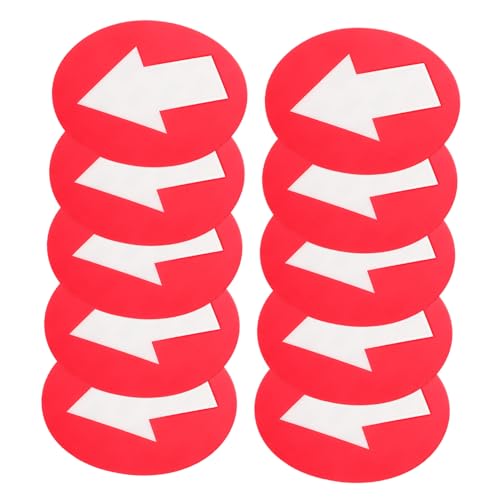 BESPORTBLE 10St Richtungsaufkleber würfelunterlage einhelll auße stickers leds Leuchtmittel einbau Zeichen Pfeilreflektierende Schilder kleine Pfeilaufkleber Pfeilrichtungsmarkierung PVC rot von BESPORTBLE