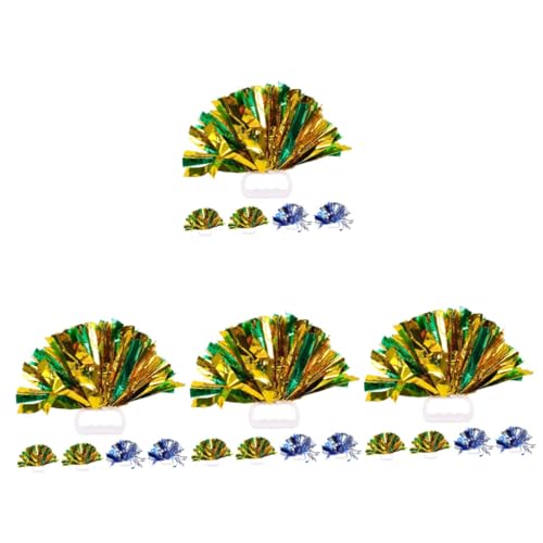 BESPORTBLE 16 Stück Cheerleading Blumenstrauß Pompons Cheer Pompons Cheer Griff Pompons Cheer Pompons Veranstaltungen Zubehör Cheer Leader Tanzbommel Metallischer Bommel Gymnastik von BESPORTBLE