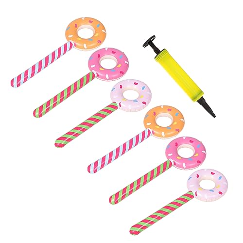 BESPORTBLE 2 Sätze Donut-Cheer-Stick Aufblasbare Spielzeuge Sommer Aufblasbares Spielzeug Zubehör Für Süßigkeiten-mottopartys Donut-dekor Donut-Party-Dekorationen Massenspielzeug Plastik von BESPORTBLE