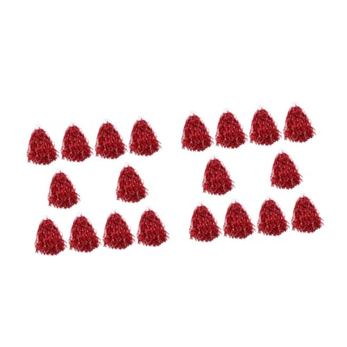 BESPORTBLE 2 Sätze Leistungsstütze Tanzpompons Sportpompons Cheerleader Zubehör Festliche Pompoms Cheerleading-Pompons Handgehaltene Pompons Jubelnde Requisiten Jubel Pom PVC Rot 10 Stück * 2 von BESPORTBLE