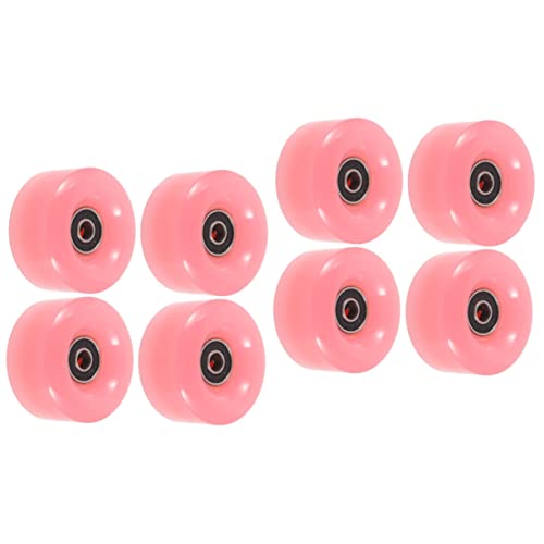 BESPORTBLE 2 Sätze Rollschuhlaufen Rollerskates Skateboardrollen Skaten Versorgung Quad-rollschuhräder Skate-räder Skateboard-räder Skate-Tool Radwechsel Skating-Rad Pu Rosa 4 Stück * 2 von BESPORTBLE