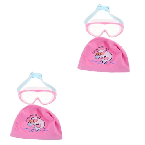 BESPORTBLE 2 Sätze Schwimmbrillen-Set für Kinder Verstellbare Schwimmkappe Kinder Schwimmbrille Schwimmbrillen Set Hochauflösende Schwimmbrille Kinderbrille Schwimmbrille kinder Gummi von BESPORTBLE