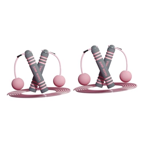 BESPORTBLE 2 Sätze Springseil Seilspringen trainieren Fitness-Sprungseil Drahtseil Klimmzugringe für den Laufstall, ropes fitness springschnur kinder Fitnessseil schlagschnur PVC Rosa von BESPORTBLE