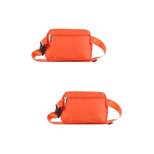 BESPORTBLE 2 Stück Packung Diagonale Tasche Herren Umhängetaschen Hüfttasche Zum Laufen Riementasche Sport Umhängetasche wasserdichte Brusttasche Modische Brusttasche Geldgürtel Orange Nylon von BESPORTBLE