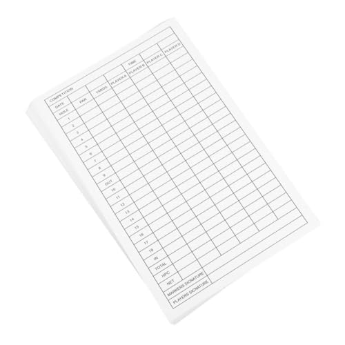 BESPORTBLE 25st Golf-scorecard Bucket-Golf Golfausrüstung Entfernungsmesser Golf Outdoor-scorecards Golf-Putting-Matte Tools Für Zahlenaufzeichnungen Golf-Score-Buch Weiß Beschichtetes Papier von BESPORTBLE