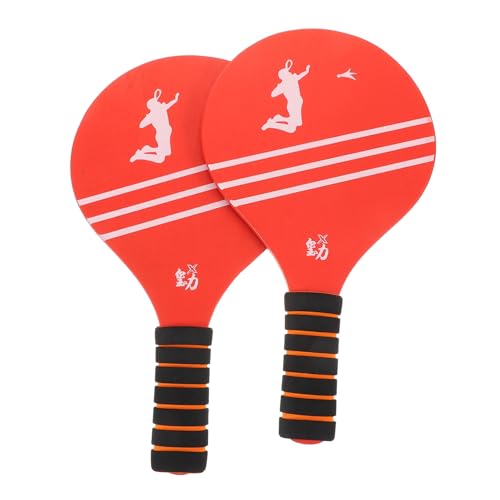 BESPORTBLE 2St Badminton Schläger Pickleball-Schläger Badmintonschläger Tennisschläger für Kinder Sportliche Holzschläger Sportschläger Holzracket Federball holzbrett Sport Paddel paddeln rot von BESPORTBLE