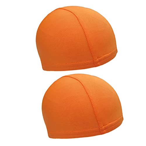 BESPORTBLE 2St Helmfutter schnell trocknende Helmmütze -Skimütze Beanie-Helme für Motorräder schnell trocknender Liner Sport-Innenkappe Radfahren Futtermütze Sport Inner Orange von BESPORTBLE