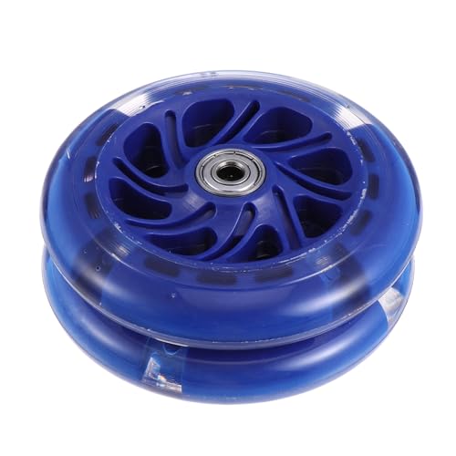 BESPORTBLE 2St Scooter-Räder Motorroller Buggy blinkende Lagerräder Elektroroller Skateboard-Räder Scooter Wheels Roller zubehör rollerzubehör hochelastisches Rollerrad PU-Rollerrad Blue von BESPORTBLE