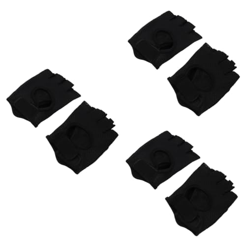 BESPORTBLE 3 Paare Atmungsaktive Fitness-Handschuhe Trainingshandschuhe Für Männer Fingerlose Handschuhe Thermohandschuhe Herren Handschuhe Zum Heben Von Fitnessstudios Nylon Black von BESPORTBLE