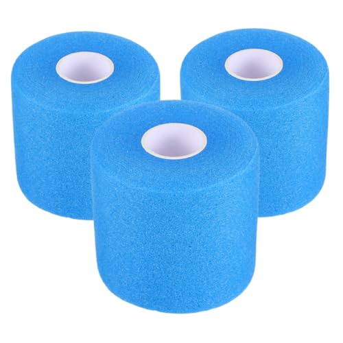 BESPORTBLE 3 Rollen Fußballband Schlägerdämpfungsbandagen Training Sportband Tragbare Sportbandagen Schneidbares Sporttape Elastisches Sportlertape Elastische Bänder Schwamm Blue von BESPORTBLE