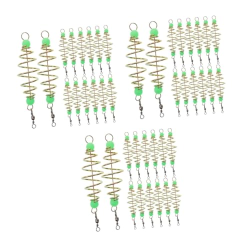 BESPORTBLE 3 Sätze Feder Leuchtender Köderhalter Köderwickel Für Angelruten Köderfeder Leuchtende Köderkäfige Angelkäfigfalle Angeln Feeder Karpfen Karpfen-rigs Kohlenstoffstahl 25 Stück * 3 von BESPORTBLE