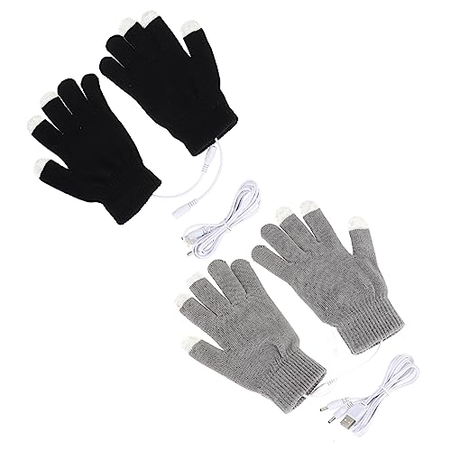 BESPORTBLE 3 Sätze USB Beheizbare Handschuhe Damen Frauen USB Beheizte Handschuhe Winterhandschuhe Fahrradhandschuhe Beheizte Handschuhe Handwärmer Winterheizhandschuhe Kieselgel 2 Paare * 3 von BESPORTBLE