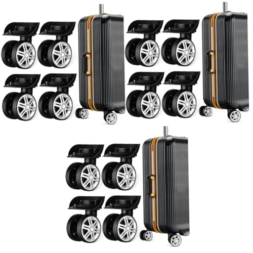 BESPORTBLE 3 Sätze Zubehör Für Trolley-Rollen Universelle Trolley-Rollen Kofferraumräder 360 Drehbare Trolley-räder Wagen Koffer Zum Reisen Radersatz Für Gepäck Black Abs-Material 4 Stück * 3 von BESPORTBLE