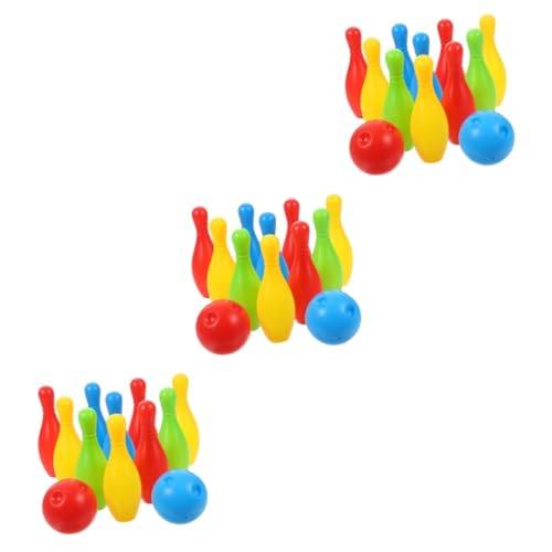 BESPORTBLE 3 Sets Mini Bowling Kinder Bowling Set Bowling Set Für Kinder Hand Auge Koordinationsspielzeug Outdoor Kleinkind Spielzeug Bowlingbälle Kinder Sportspiel Spielzeug Kleinkind von BESPORTBLE