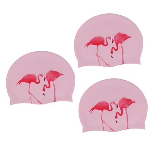 BESPORTBLE 3 Stück Bademütze Flamingo Badekappe Silikon Badekappe von BESPORTBLE