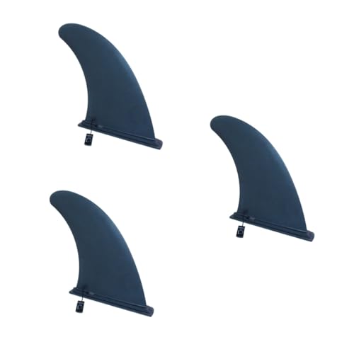 BESPORTBLE 3 Stück Mittelflosse Surfbrett Surfbrett Einzelflosse Abnehmbare Flosse Surfbrett Zubehör Twin Fin Fisch Kanu Boot Paddleboard Flosse Ersatz Longboard Flosse Schwarz von BESPORTBLE