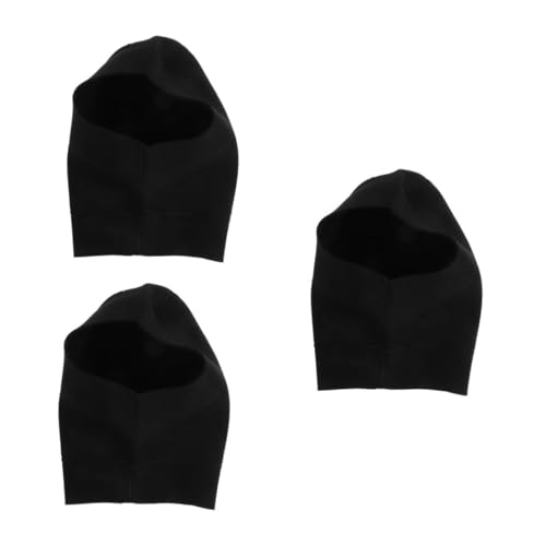 BESPORTBLE 3St Tauchkappe Schwimmkappe Schwimmhaube wintermütze warm haltende Bademütze Badekappen für schwimmende Frauen Badekappe für Damen Badekappe für Männer Taucherhaube Neopren Black von BESPORTBLE