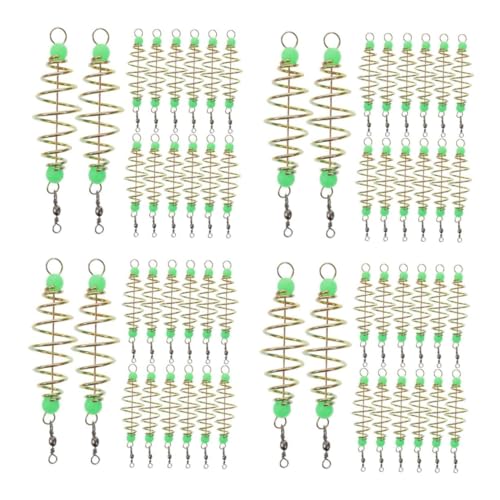 BESPORTBLE 4 Sätze Feder Leuchtender Köderhalter Angelkäfigfalle Köderwickel Für Angelruten Köderfeder Köderhalterhaken Angeln Feeder Karpfen Angelausrüstung Kohlenstoffstahl 25 Stück * 4 von BESPORTBLE